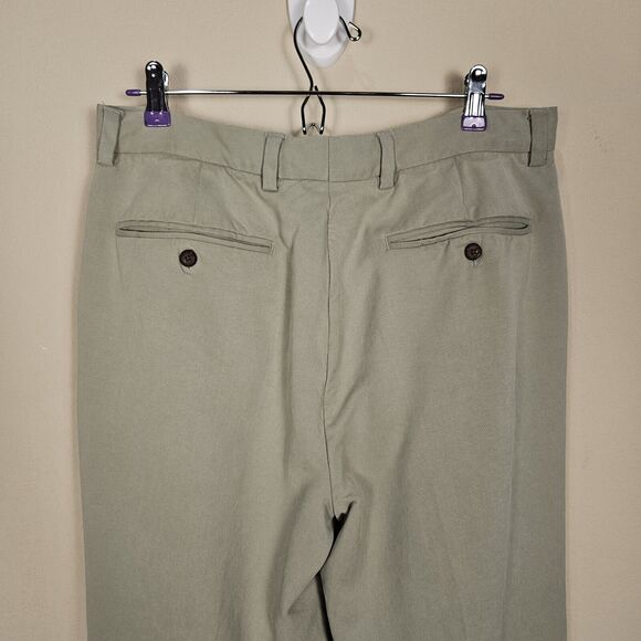 Tommy Bahama Silk Pant Mens 34x24 Green Pleated Dress Casual Chino Relaxed Short - Picture 8 of 10
